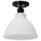 Nuvo Russel - 10 Inch Semi Flush Mount - Matte Black with Satin White Glass 60/8025 - alternate 1